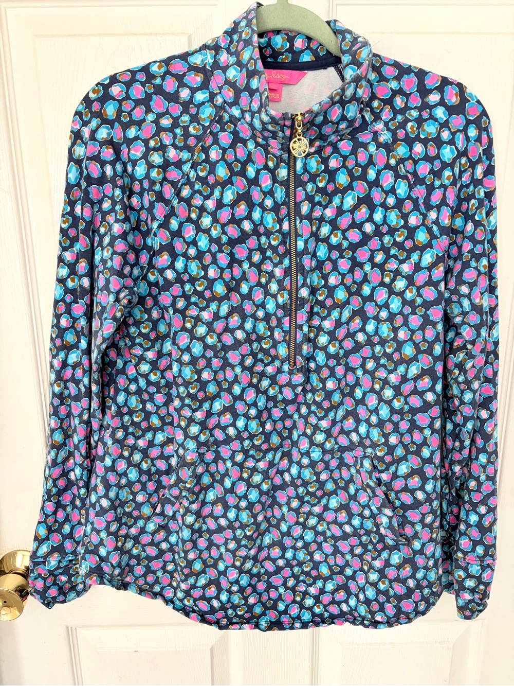 Lilly Pulitzer Navy Multi-Color Quarter-Zip Pullover